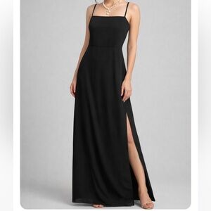 JJ’s House Black Formal Maxi Dress Size 12 NWT Adjustable Straps